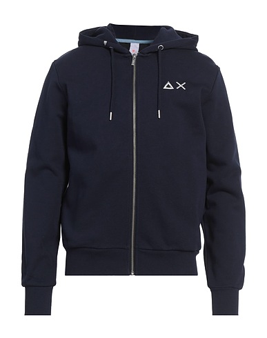 SUN 68 Hooded track jacket  Navy blue 84% Cotton, 16% Polyester