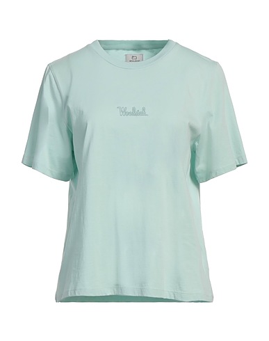WOOLRICH Basic T-Shirt Light green 100% Organic cotton