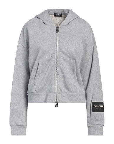 DONDUP Hooded track jacket  Light grey 100% Cotton