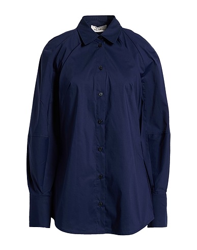 MEIMEIJ Solid color shirts & blouses Navy 71% Cotton, 25% Polyamide, 4% Elastane