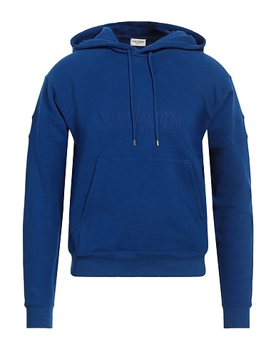 SAINT LAURENT Hooded track jacket  Blue 100% Cotton, Elastane, Polyester