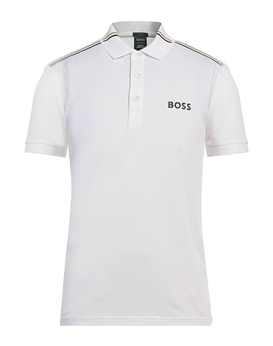 BOSS Polo shirt White 100% Recycled polyester