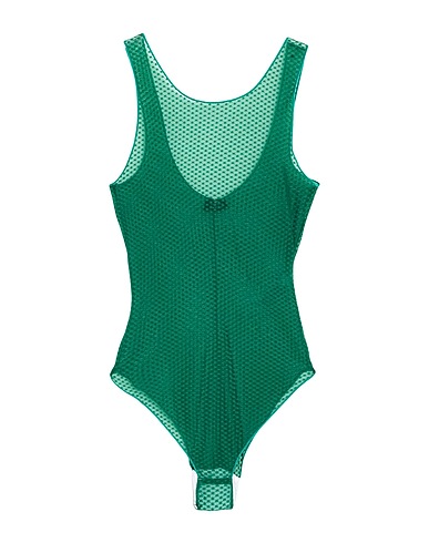 ELISABETTA FRANCHI トップス グリーン ナイロン 82% / ポリウレタン 18%