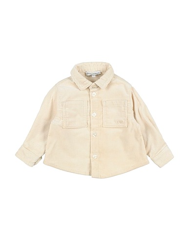 EMPORIO ARMANI Solid colour shirt Beige 75% Cotton, 22% Modal, 3% Elastane