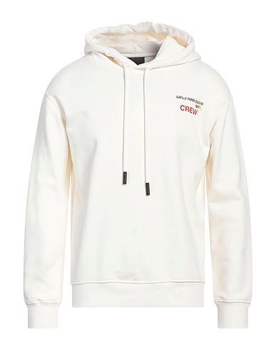 GAëLLE Paris Hooded track jacket  Off white 100% Cotton, Elastane
