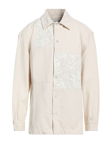 DRÔLE DE MONSIEUR Patterned shirt Cream 100% Cotton