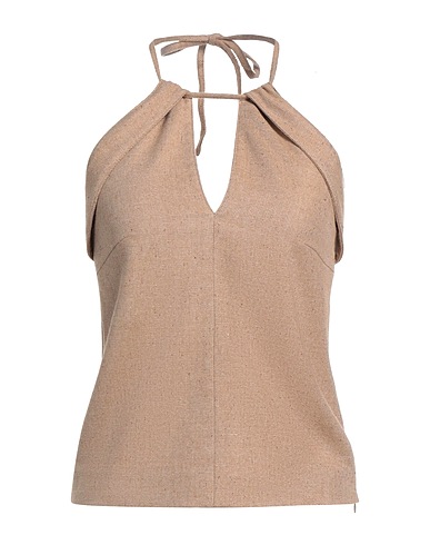 REMAIN BIRGER CHRISTENSEN Top Beige 40% Viscose, 28% Polyester, 23% Wool, 6% Polyamide, 3% Other Fibres