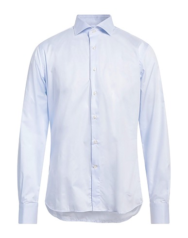 HERMAN & SONS Camicia tinta unita Celeste 100% Cotone