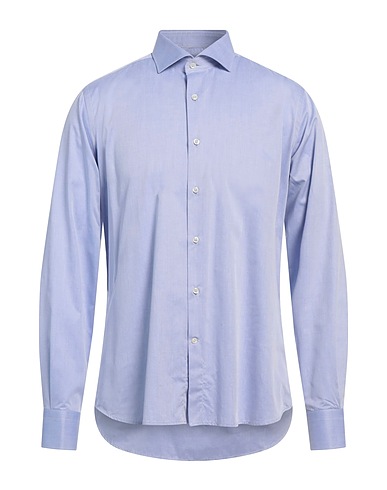 HERMAN & SONS Camicia tinta unita Blu chiaro 100% Cotone