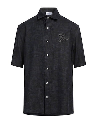 OFF-WHITE™ Linen shirt Midnight blue 100% Linen