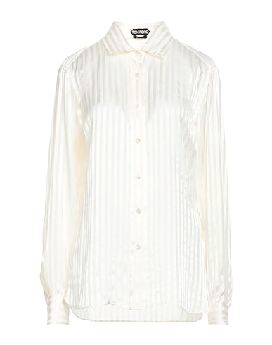 TOM FORD Chemise à rayures Blanc cassé 100% Soie