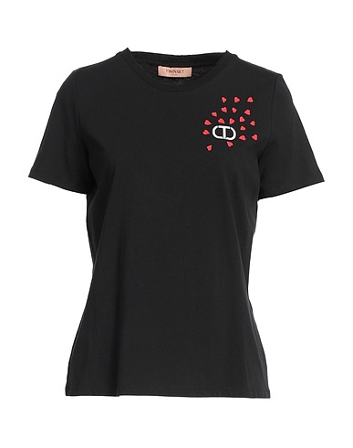 TWINSET Camiseta Negro 100% Algodón