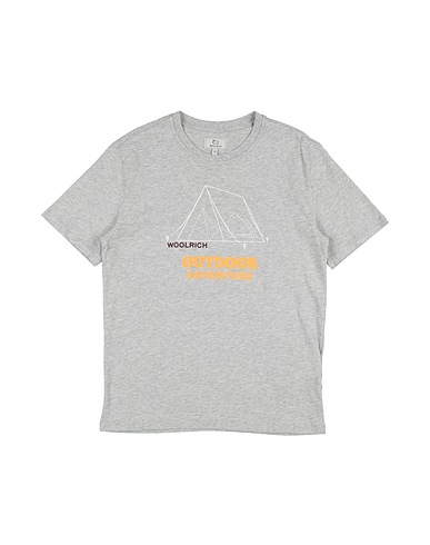 WOOLRICH T-shirt Ανοιχτό γκρι 100% Βαμβάκι