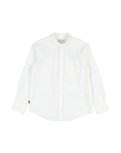 WOOLRICH Camicia tinta unita Bianco 87% Cotone, 13% Lino