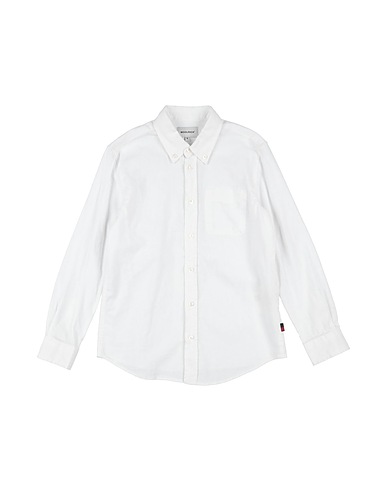 WOOLRICH Solid colour shirt BIANCO 87% Cotton, 13% Linen