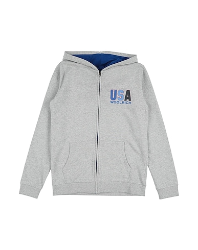WOOLRICH Hooded track jacket  Light grey 100% Cotton