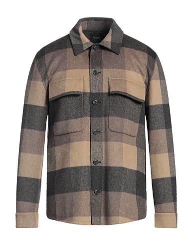 VINCE. Checked shirt Camel 63% Recycled wool, 32% Polyester, 3% Nylon, 2% Acrylic