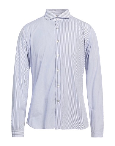 MONTEDOGLIO Gestreiftes Hemd Marineblau 100% Baumwolle