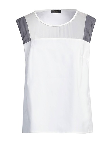 PESERICO Silk top White 100% Silk, Cotton, Elastane