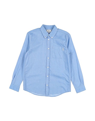 WOOLRICH Solid colour shirt Azure 100% Cotton