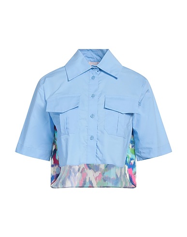 LIU •JO Patterned shirts & blouses Light blue 100% Cotton, Polyester