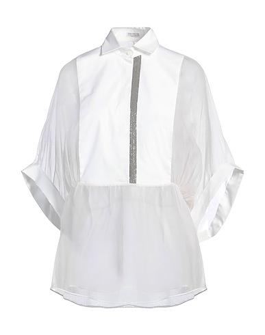BRUNELLO CUCINELLI Silk top White 100% Silk, Cotton, Polyamide