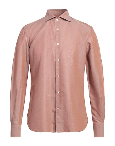 ERRICO FORMICOLA Napoli Solid color shirt Khaki 67% Cotton, 33% Linen