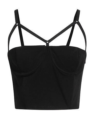 ALESSANDRO VIGILANTE Bustier Black 80% Viscose, 16% Polyamide, 4% Elastane