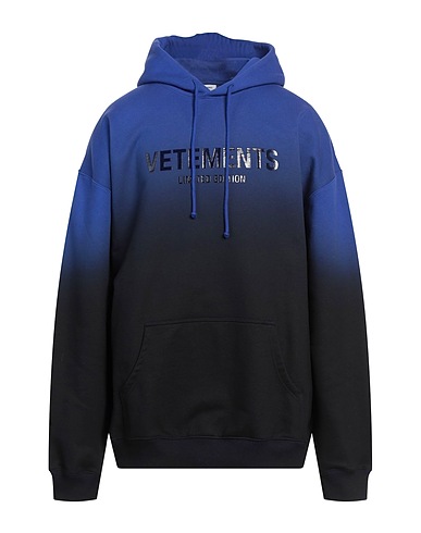 VETEMENTS Hooded track jacket  Blue 80% Cotton, 20% Polyester