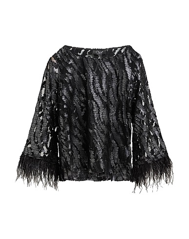CLIPS Top Black 77% Polyester, 20% Polyamide, 3% Elastane, Ostrich feathers