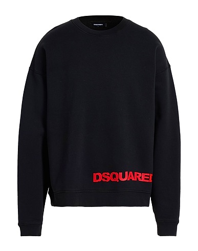 DSQUARED2 Felpa Nero 100% Cotone, Elastan