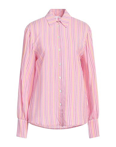 PATRIZIA PEPE Striped shirt Pink 98% Viscose, 1% Polyester, 1% Silk