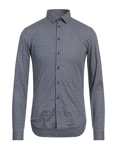 PATRIZIA PEPE Patterned shirt Midnight blue 97% Cotton, 3% Elastane