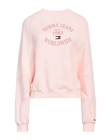 TOMMY JEANS Felpa Rosa chiaro 100% Cotone, Elastan