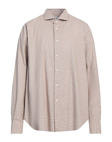 TRUZZI Checked shirt Brown 100% Cotton