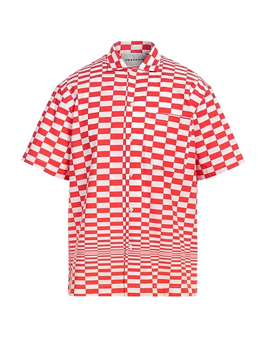 AMARANTO Checked shirt Red 100% Cotton