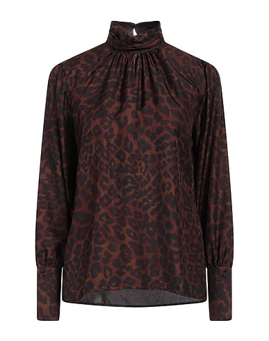 CALIBAN Silk top Chocolate brown 100% Silk