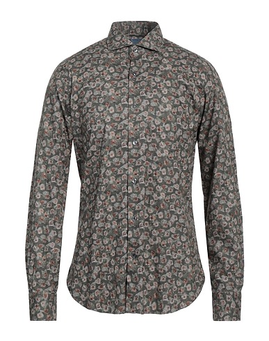 DANDYLIFE by BARBA Hemd mit Muster Militärgrün 100% Baumwolle