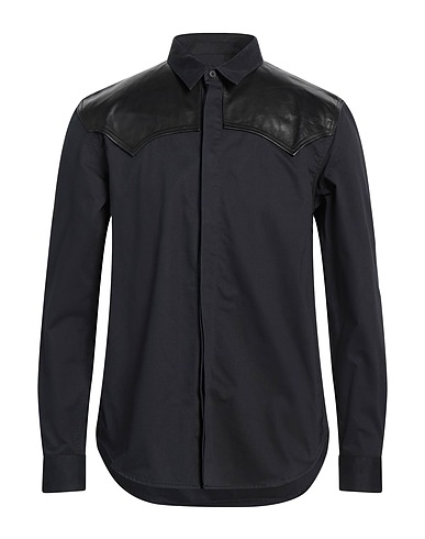 MARCELO BURLON Solid colour shirt Black 100% Cotton, Calfskin