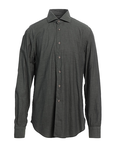 BARBA Napoli Solid colour shirt CULTO Dark green 100% Cotton