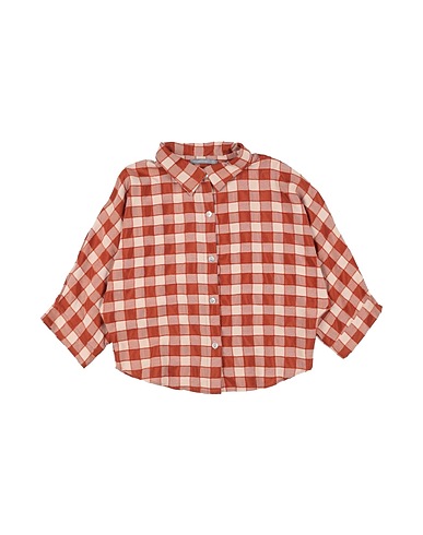 MINIMU' Camicie  e bluse fantasia Ruggine 50% Viscosa, 50% Poliestere riciclato