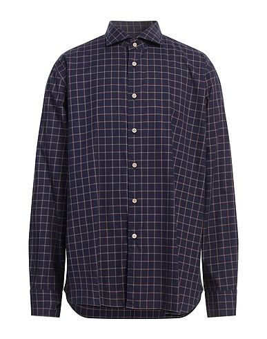 TRUZZI Checked shirt Midnight blue 100% Cotton