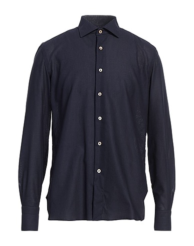 ERRICO FORMICOLA Napoli Solid colour shirt Navy blue 98% Cotton, 2% Elastane