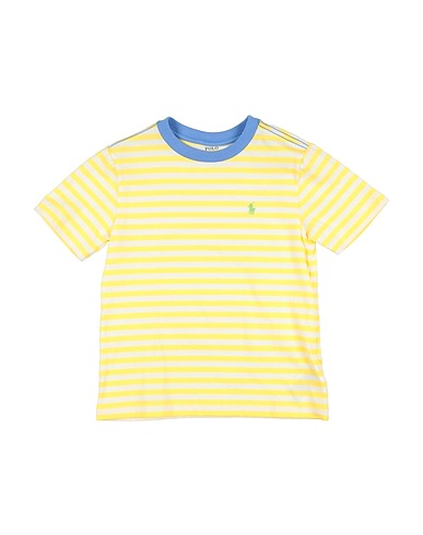 POLO RALPH LAUREN T-shirt STRIPED COTTON JERSEY TEE Yellow 100% Cotton