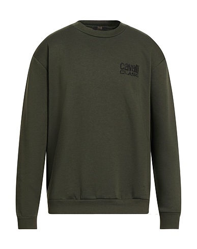 CAVALLI CLASS Sweatshirt Military green 65% Polyester, 35% Cotton