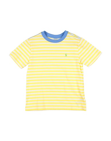 POLO RALPH LAUREN T-shirt STRIPED COTTON JERSEY TEE  Yellow 100% Cotton
