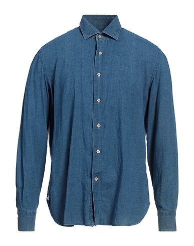 ERRICO FORMICOLA Napoli Einfarbiges Hemd Blau 100% Leinen