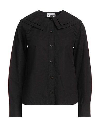GANNI Solid colour shirts & blouses Black 100% Organic cotton