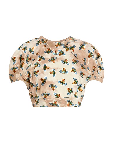 VIVIENNE WESTWOOD Crop top Beige 100% Organic cotton