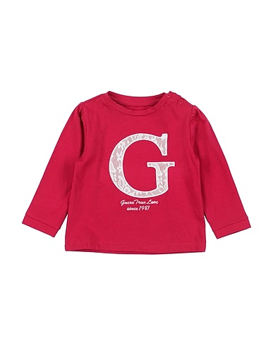 GUESS T-shirt Magenta 95% Cotton, 5% Elastane